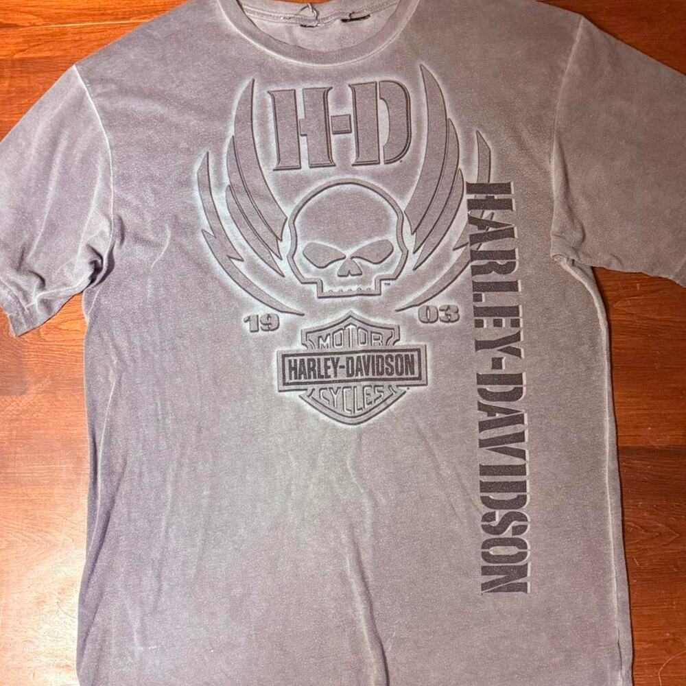 Harley davidson grey cotton t shirt